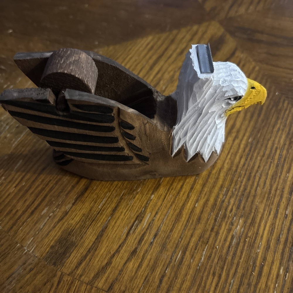 Handcrafted‎ Wooden Eagle Head Tape Dispenser